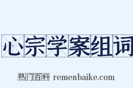 心宗学案组词是什么意思的图片